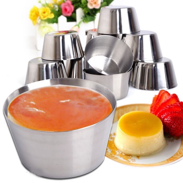 Bộ 10 khuôn inox làm bánh flan