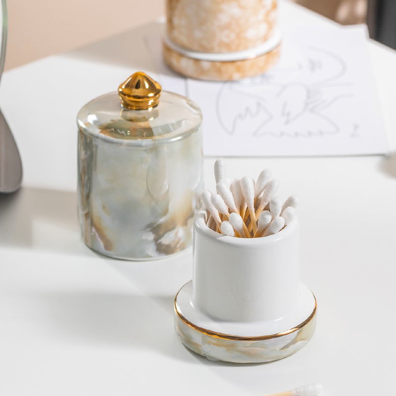 Nordic Light Luxury Ins Toothpick Holder Creative Home Living Phòng Khách sạn Hộp tăm bông Nhà hàng Giá đựng bằng gốm