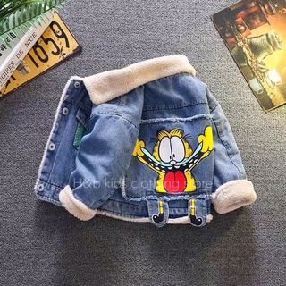 Áo bò hoạt hình lót lông bé trai