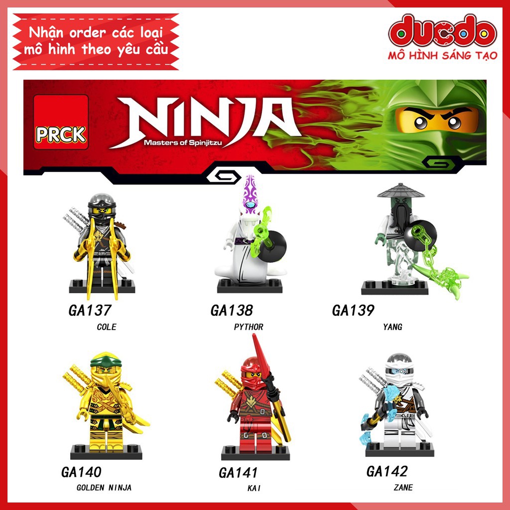 Minifigures các nhân vật Ninjago tuyệt đẹp - Đồ chơi Lắp ghép Xếp hình Mini Mô hình Ninja LeLe GA137-A142