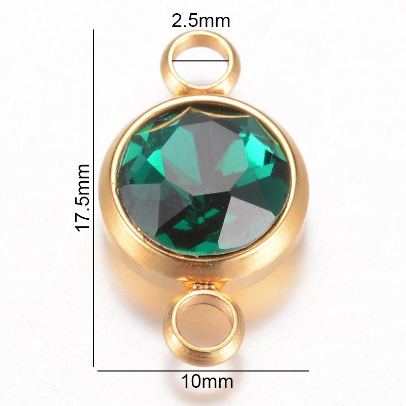 Set 1/2 Đầu Nối Bằng Thép Không Gỉ 304 17.5x10x6.5mm Lỗ 2.5mm Chuyên Dụng Làm Đồ Trang Sức