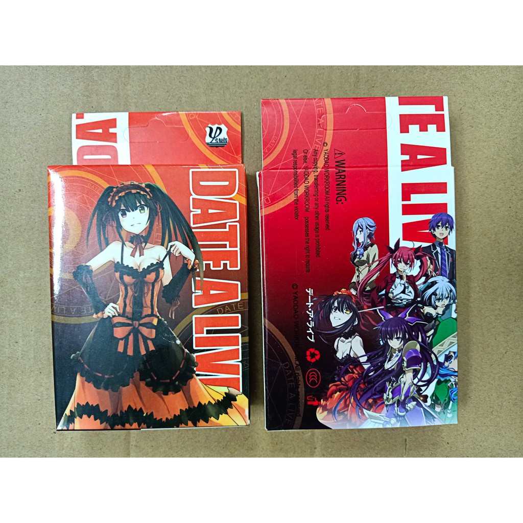 Bài tây anime Date A Live KURUMI Bộ Bài In Hình Nhân Vật Yoshino / Kurmi / Tohka manga 54 lá dễ thương độc đáo