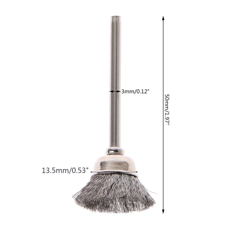 Bộ 10 Cọ Đánh Bóng Dạng Cốc Bằng Thép Không Gỉ Chất Lượng Cao