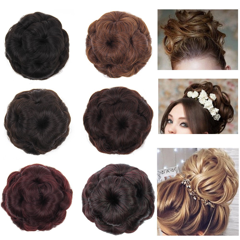 SS 12cm 70G 6 Color Claw Clip In Hair Bun Wave Curly Hair Piece Chignon Updo Cover Hair Extension