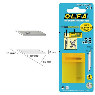 Hộp lưỡi dao trổ thủ công Olfa KB XB10 (Hộp 25 lưỡi) sử dụng cho cán AK-1 AK-1/5B AK-4 LTD-09 10B 10BS 157B 167B