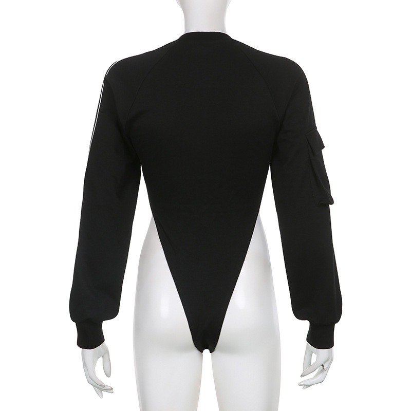 Áo Liền Quần Dài Tay Cổ Tròn In Chữ Thời Trang Dành Cho Nữ