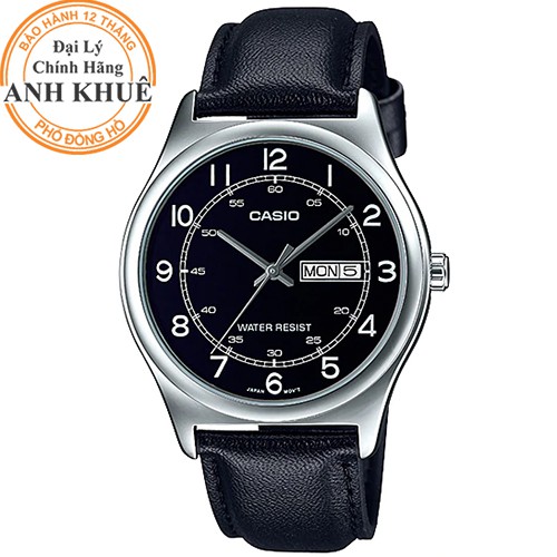 Đồng hồ nam dây da chính hãng Casio Anh Khuê MTP-V006L-1B2UDF