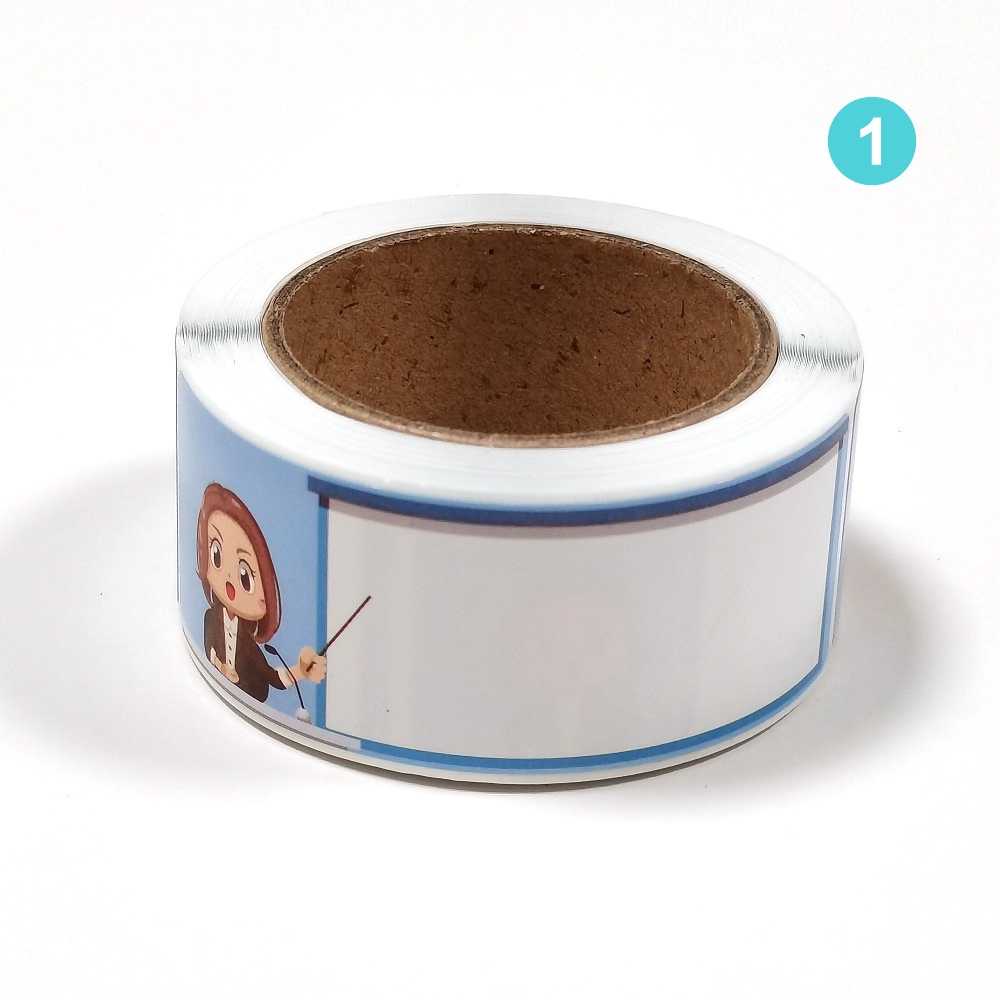 Cuộn 120 miếng dán họa tiết hoạt hình dễ thương dùng trang trí hộp quà / đồ thủ công