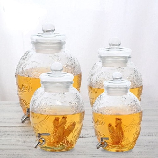 Bình thủy tinh ngâm rươu sâm long phụng 15 lít không vòi - không có nắp