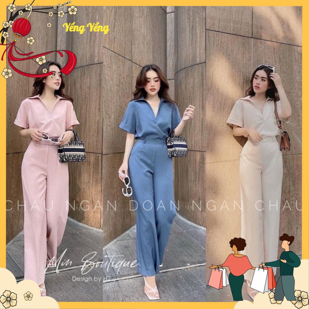 SNU150 - SET BỘ NỮ CỔ BẺ QUẦN DÀI CẠP CAO