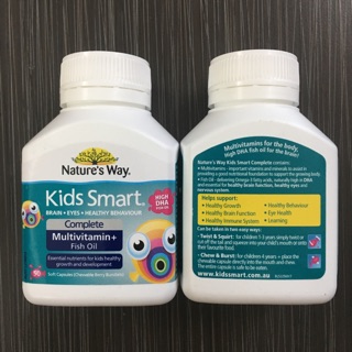 Kẹo gum dẻo Nature's Way Kids Smart Multivitamin + Fish Oil
