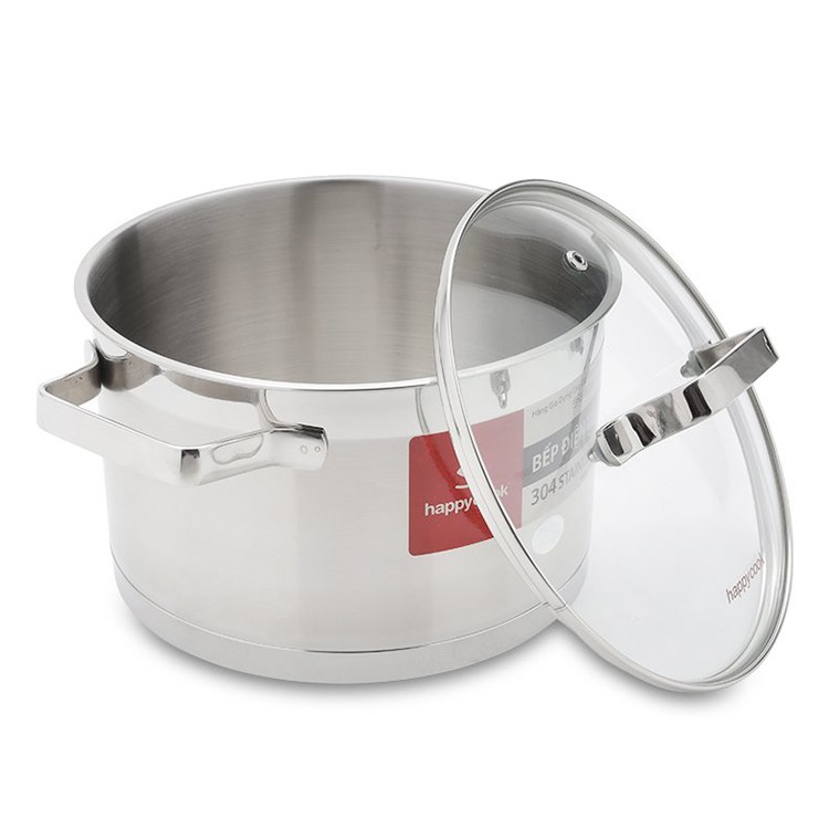 Nồi inox cao cấp 3 đáy nắp kiếng Happy Cook Richard Plus