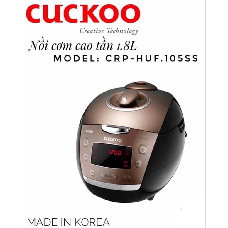 Nồi cơm điện Cao tần Cuckoo CRP-HUF105SS 1.8L. Hàng chính hãng KOREA. Bảo hành 24 tháng