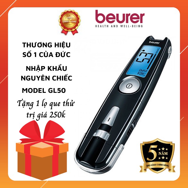 [NK Đức] Máy đo đường huyết Beurer GL50 tích hợp máy đo+kim lấy máu+ USB cài đặt, model hiện đại nhất