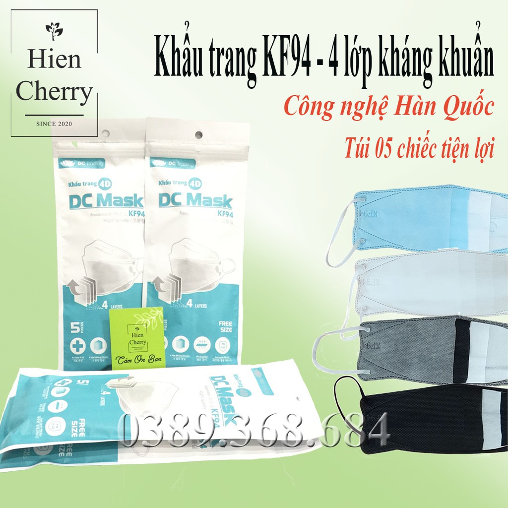 [Chính hãng] Khẩu trang KF94 - 4 lớp kháng khuẩn - Công nghệ Hàn Quốc