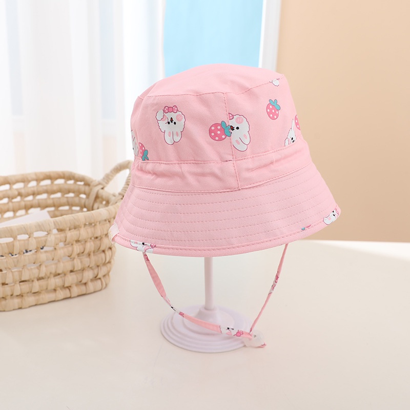 Mũ bucket hai mặt chống nắng có quai đeo cho bé trai và bé gái từ 2 đến 4 tuổi