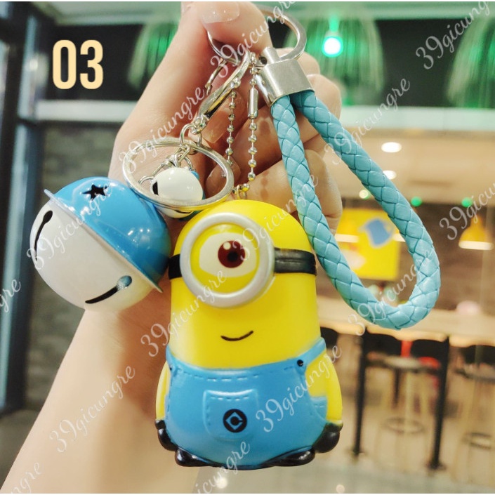 Móc Khóa Mô Hình Minion Kèm Chuông Cực Cute