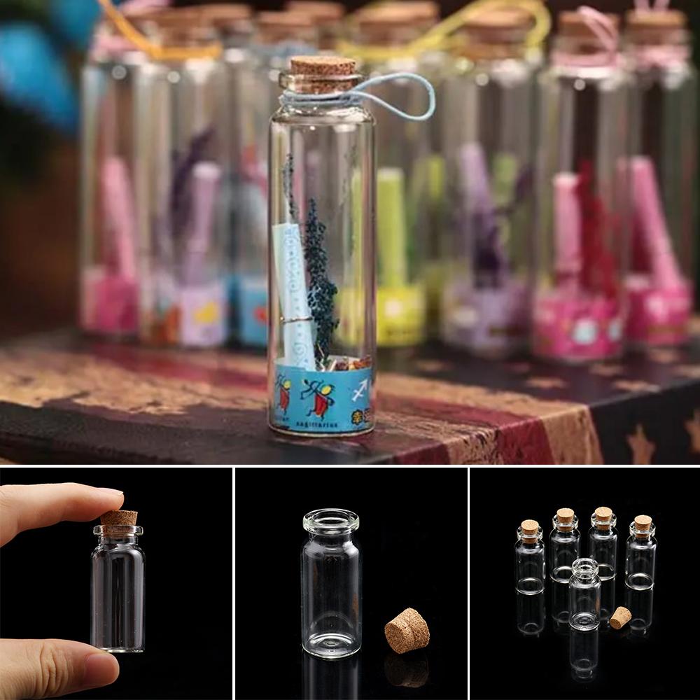 Set 10 Lọ Rỗng Mini Đựng Lời Nhắn Kèm Nút Bần