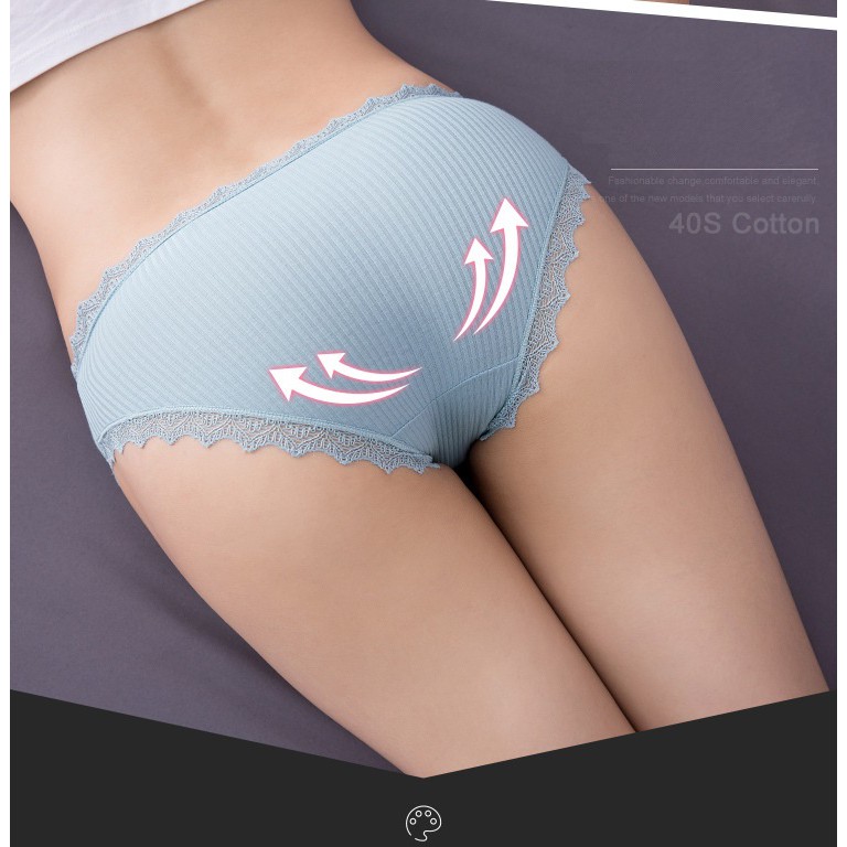 Quần lót nữ cotton sợi tre kháng khuẩn cao cấp viền ren sexy đáng yêu | BigBuy360 - bigbuy360.vn