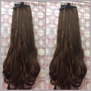 Tóc giả cột xoăn đuôi móc line