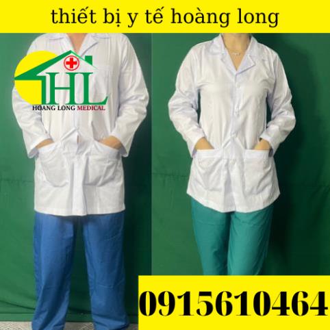Áo Blouse bác sĩ dáng ngắn - tay dài nam các size M L XL 2XL