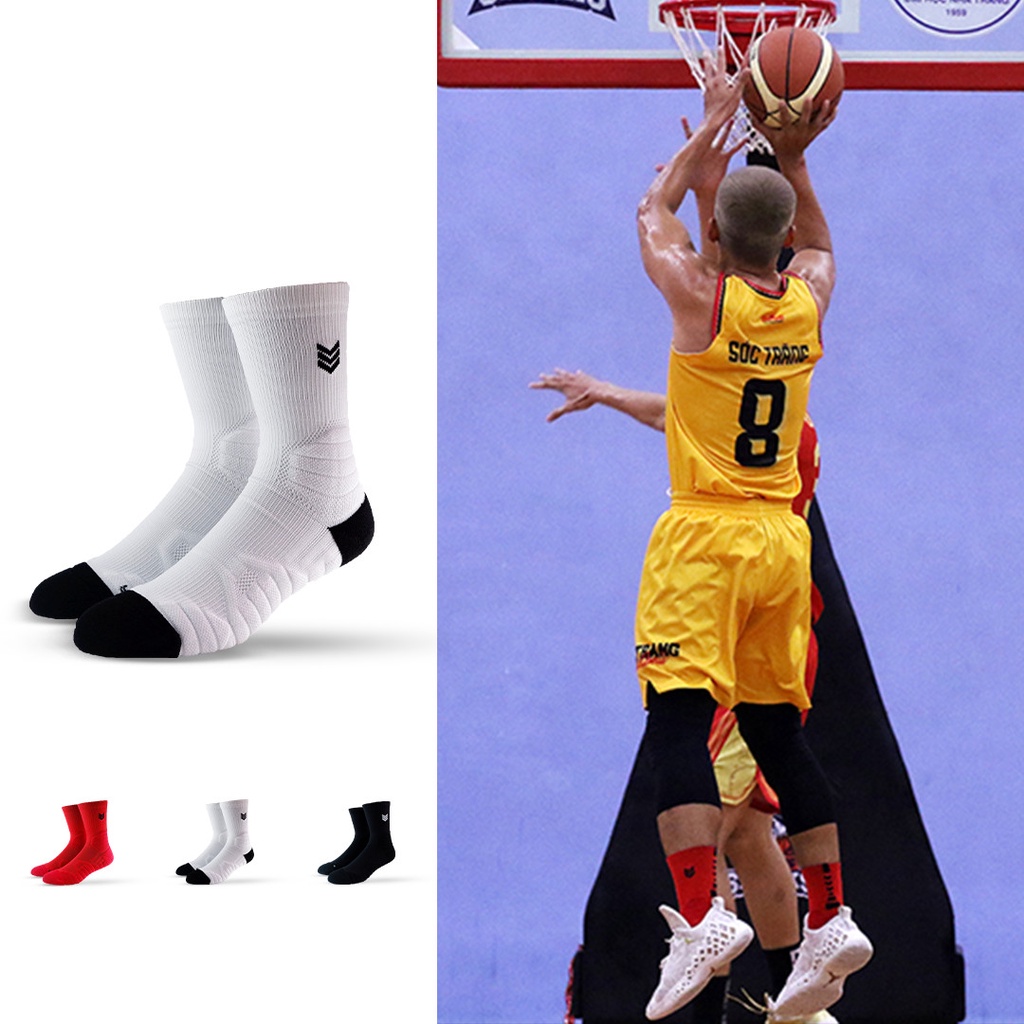 Tất thể thao R360 Redikick chống trượt thoáng khí có đệm chuyên dụng bóng rổ bóng đá chuyên nghiệp cao cổ nam nữ