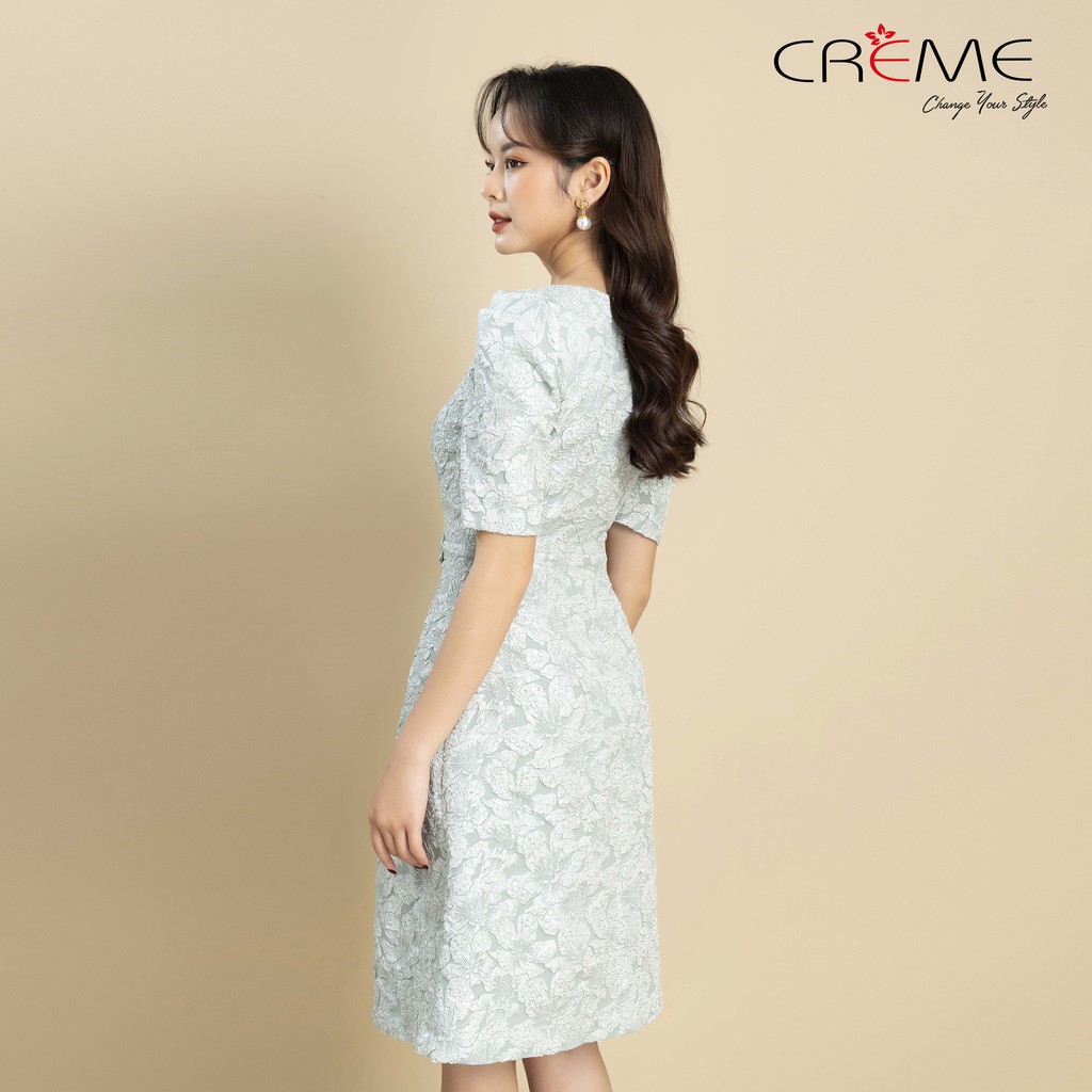 Đầm ôm chiết hoa trái DL1004 CREME | BigBuy360 - bigbuy360.vn