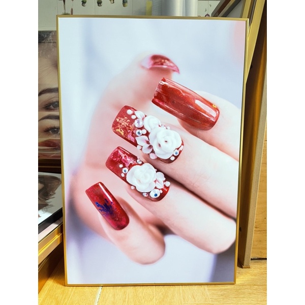 BỘ 3 KHUNG TRANH NAIL TREO TƯỜNG SANG TRỌNG HIỆN ĐẠI CHO SALON NAIL