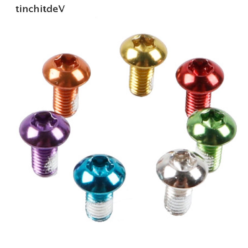 Bộ 12 Ốc Vít Hợp Kim T25 M5x10m Nhiều Màu Sắc Gắn Phanh Đĩa Xe Đạp