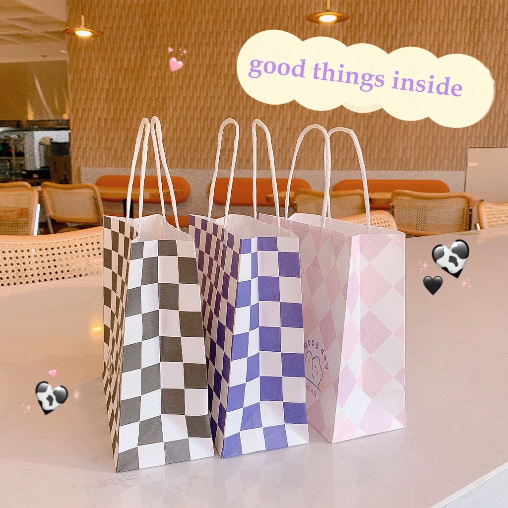 Túi Giấy Có Quai Đựng Quà Checkerboard Paper Bags Nhiều Size Lớn Nhỏ