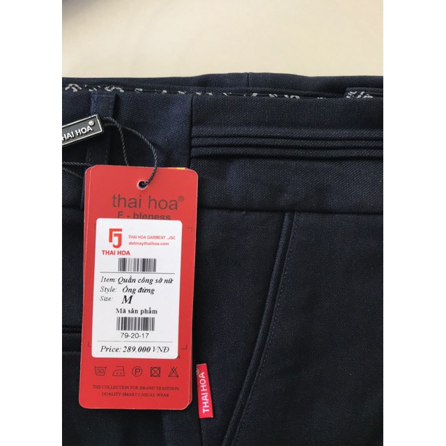 CHÍNH HÃNG THÁI HOÀ Quần tây vải dày mềm màu xanh đen 935-20 79-20