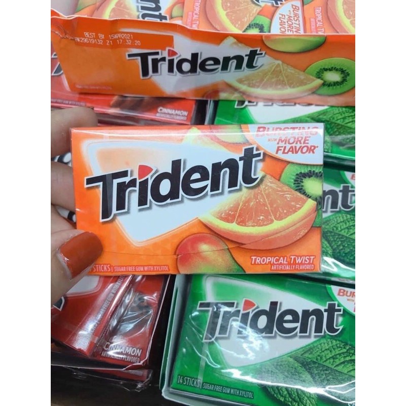 KẸO SINGUM TRIDENT MỸ KHÔNG ĐƯỜNG 14 TÉP/THANH