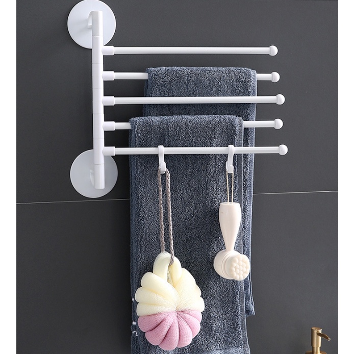 Giá treo khăn nhà tắm 5 nhánh  xoay 180 độ tiện lợi chắc chắn