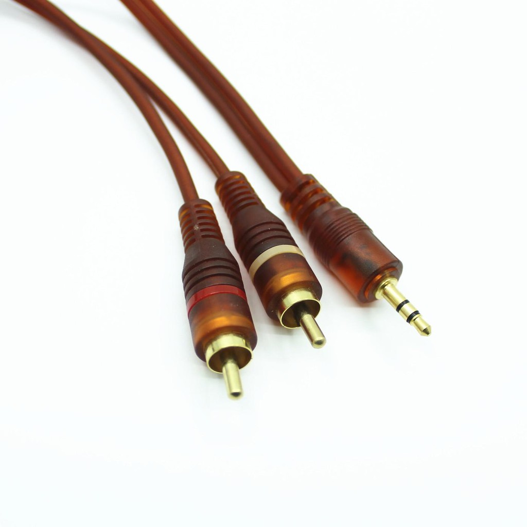 Cáp âm thanh nổi giắc cắm 3.5mm sang 2 đầu cắm RCA AUX dài  cho điện thoại tai nghe loa
