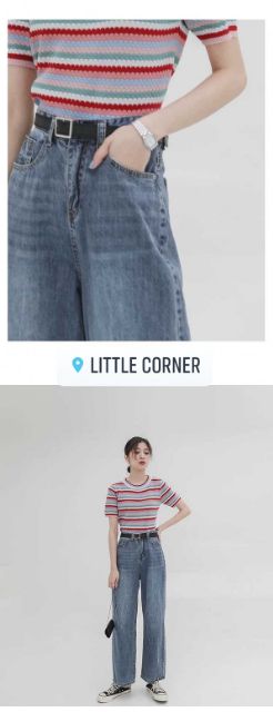 Quần baggy jeans ống suông rộng cạp cao ulzzang kèm ảnh thật