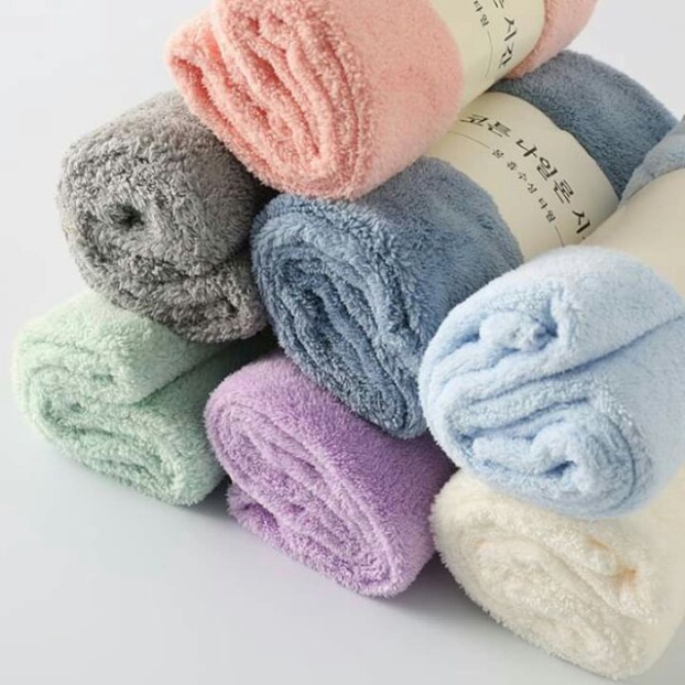 Khăn lau mặt sợi cotton siêu mềm, khăn mặt Hàn Quốc màu trơn