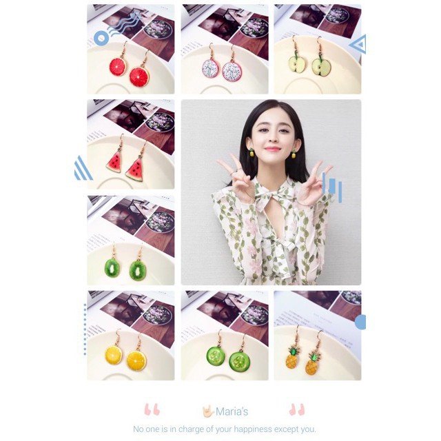 Bông Tai Hình Các Loại Qủa Siêu Cá Tính.