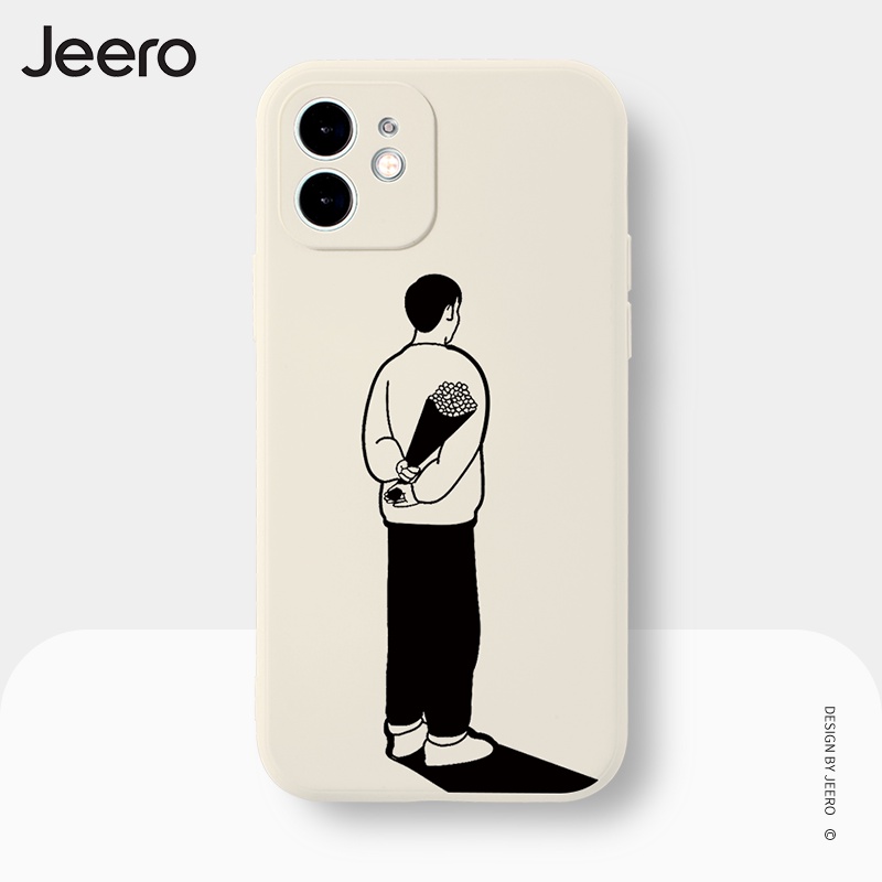 Ốp lưng JEERO hoạt hình cặp đôi dễ thương đẹp chống sốc Compatible for iPhone 13 12 11 Pro Max SE 2020 X XR XS 8 7 ip 6S 6 Plus kute HFG1058