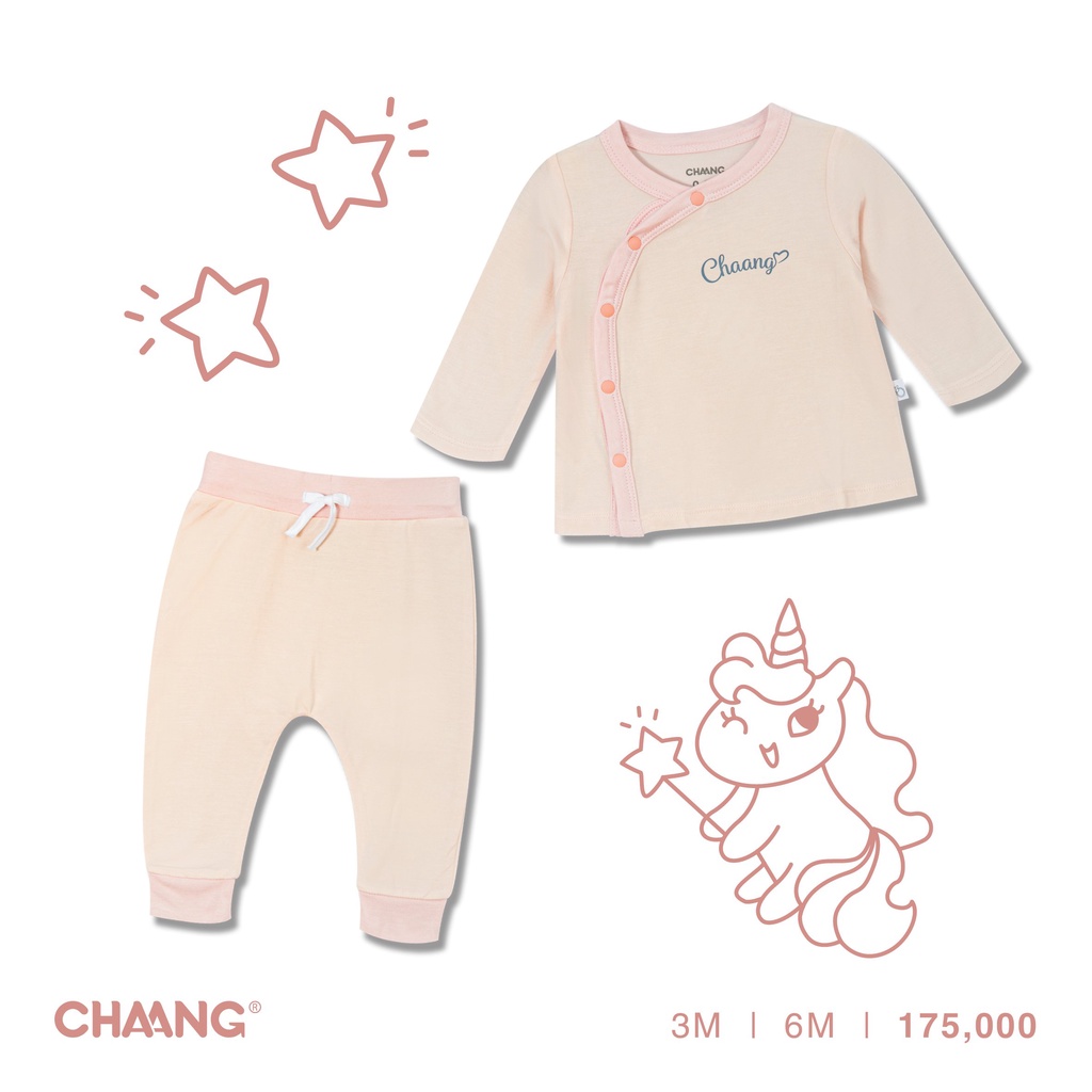 Chaang Bộ sơ sinh dài tay cúc chéo Pony&amp;Dino