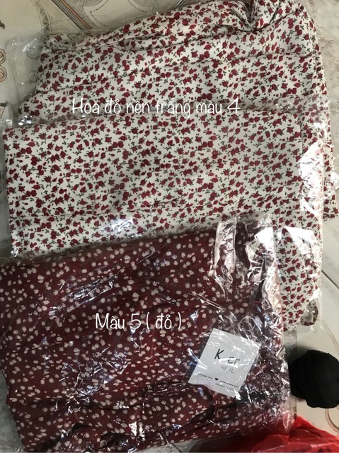 Váy hoa nhí cổ vuông dài tay- váy tiểu thư vintage (hình shop tự chụp/sẵn) | BigBuy360 - bigbuy360.vn