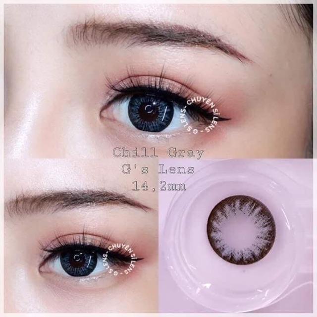 kính áp tròng thái lan- lens mầu gray các mẫu dãn nhỏ