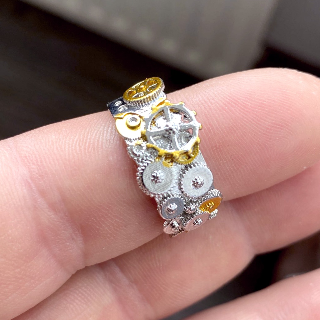 Nhẫn Hợp Kim Thiết Kế Hình Bánh Răng Độc Đáo Phong Cách Vintage