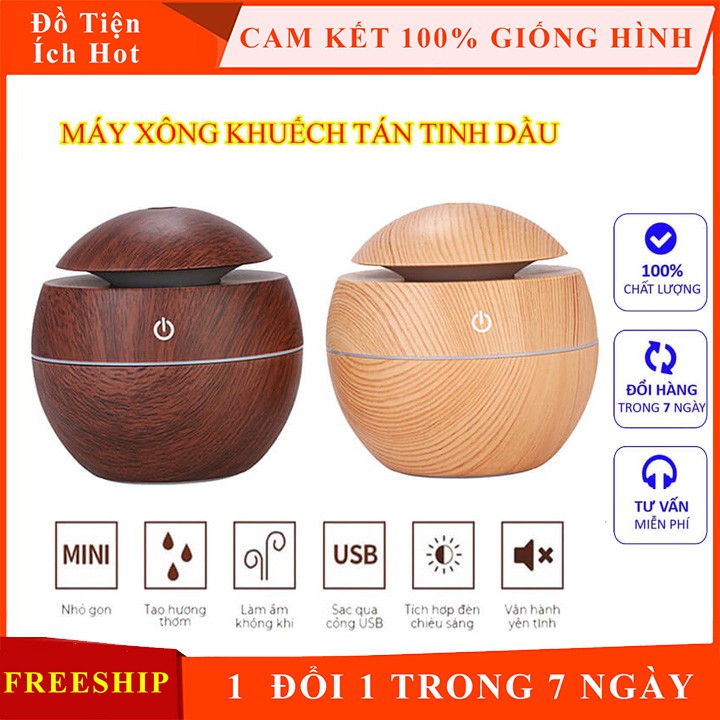 Máy Xông Tinh Dầu Phun Sương Tạo Ẩm Vân Gỗ Cao Cấp Tốt Nhất 2020