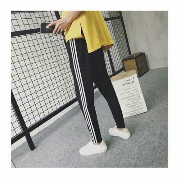 40-95kg quần ống suông 3 sọc Nữ bigsize thể thao