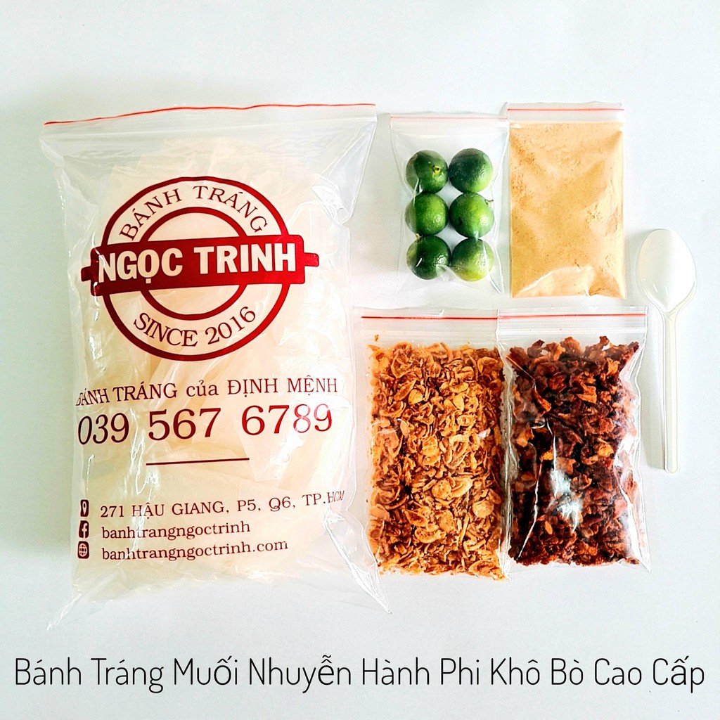 (Túi 420g) Bánh tráng muối nhuyễn hành phi khô bò cao cấp cực ngon bánh tráng Ngọc Trinh