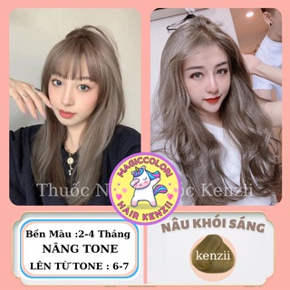 Thuốc Nhuộm Tóc NÂU KHÓI SÁNG Tặng Oxy Trợ Nhuộm Găng Tay Mũ Chùm Kenzii Lên Từ Tone Nâu 6 - 7