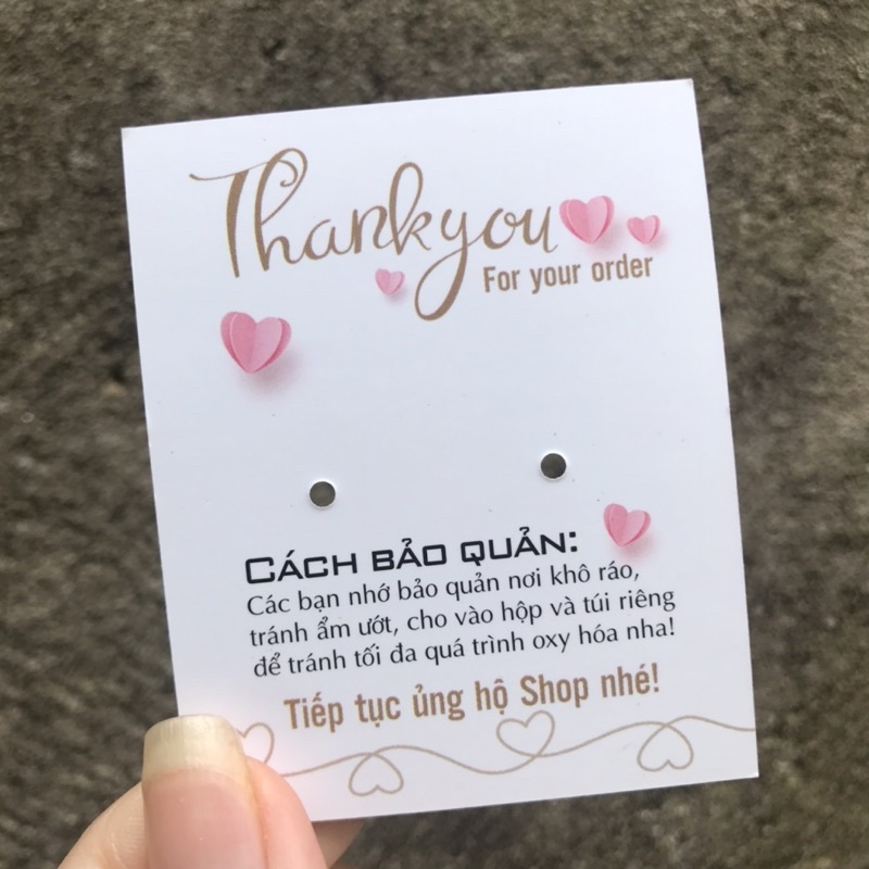 100 chiếc tag bìa treo khuyên, thẻ treo bông tai, Earring hang tags, giấy dày, kích thước 7x5.4cm mẫu 09