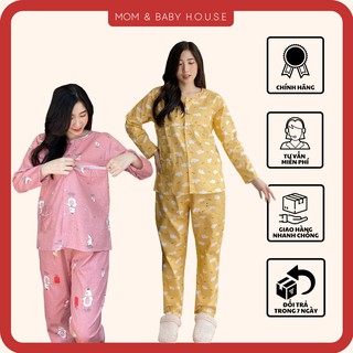 Đồ bộ bầu kết hợp sau sinh kéo khóa thô lụa ( chất đẹp không nilon )