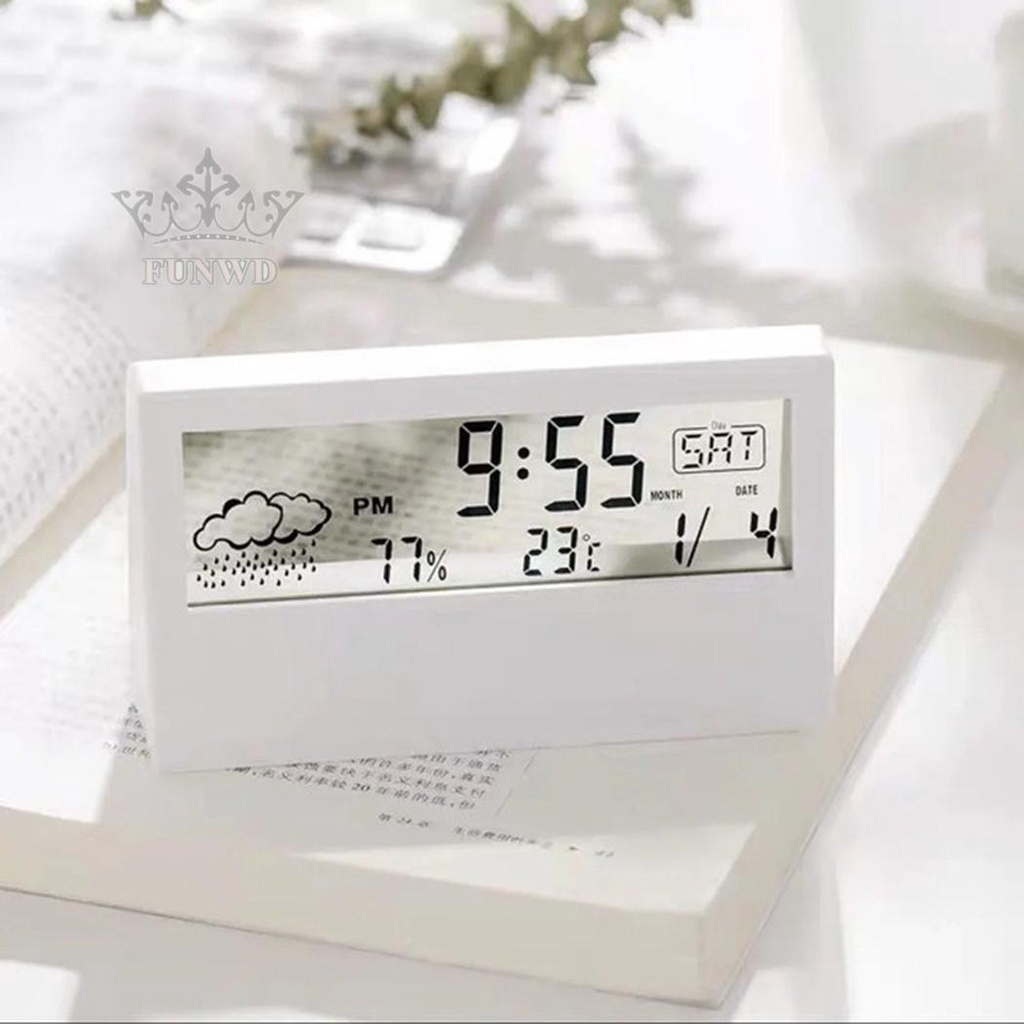Đồng hồ để bàn mini trong suốt đa năng phong cách Nhật Bản
