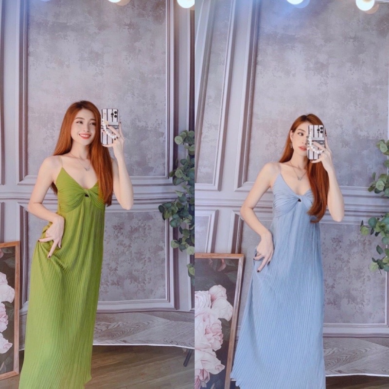 Đầm Bầu, váy bầu dây dập ly xuông chéo ngực bigsize55-65kg đi chơi, du lịch, đi tiệc 004